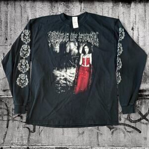 Cradle of Filth Long Sleeve Tee XL Black Gothic Metal Band Shirt Double Sided